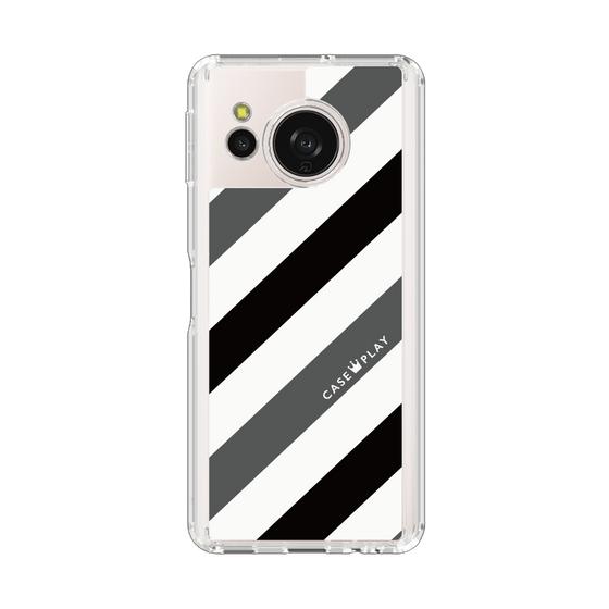 Slim Protection Case［ Big Stripe - Black × Gray ］