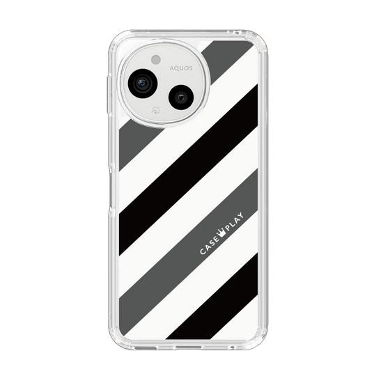 Slim Protection Case［ Big Stripe - Black × Gray ］