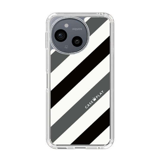 Slim Protection Case［ Big Stripe - Black × Gray ］