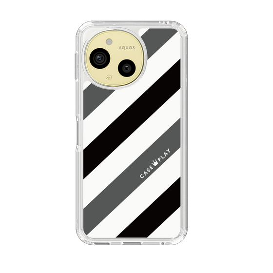 Slim Protection Case［ Big Stripe - Black × Gray ］