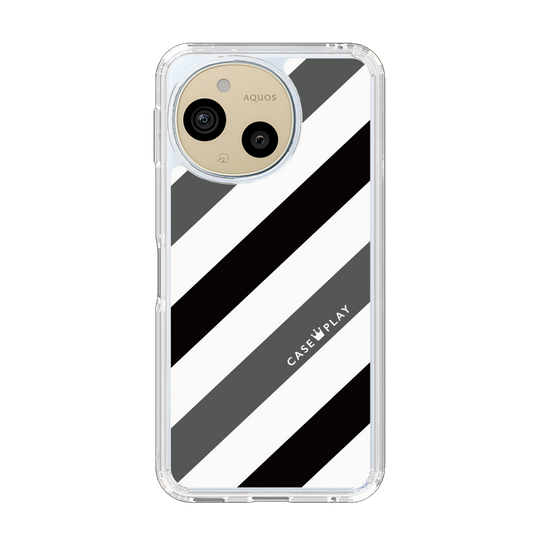 Slim Protection Case［ Big Stripe - Black × Gray ］