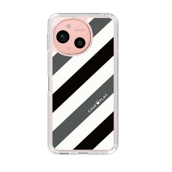 Slim Protection Case［ Big Stripe - Black × Gray ］