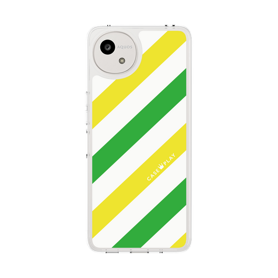 Slim Protection Case［ Big Stripe - Green × Yellow ］