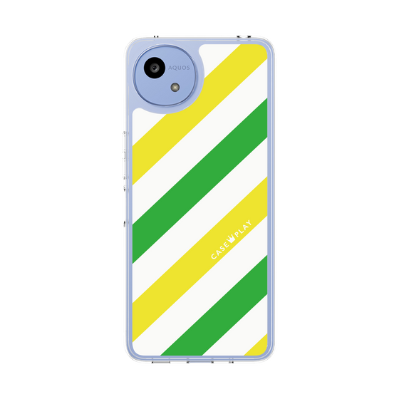 Slim Protection Case［ Big Stripe - Green × Yellow ］
