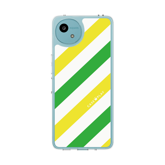 Slim Protection Case［ Big Stripe - Green × Yellow ］