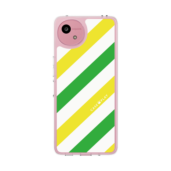 Slim Protection Case［ Big Stripe - Green × Yellow ］