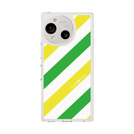 Slim Protection Case［ Big Stripe - Green × Yellow ］