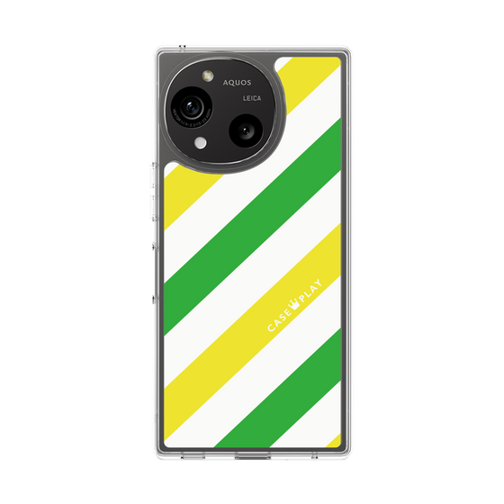 Slim Protection Case［ Big Stripe - Green × Yellow ］