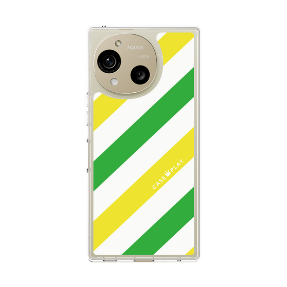 Slim Protection Case［ Big Stripe - Green × Yellow ］