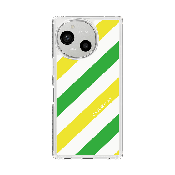 Slim Protection Case［ Big Stripe - Green × Yellow ］