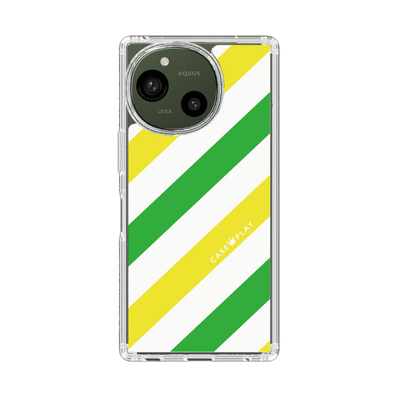 Slim Protection Case［ Big Stripe - Green × Yellow ］