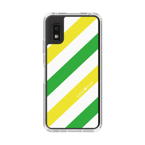Slim Protection Case［ Big Stripe - Green × Yellow ］
