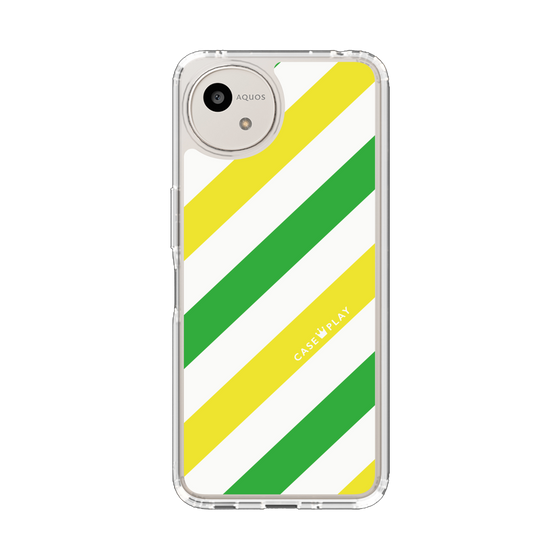 Slim Protection Case［ Big Stripe - Green × Yellow ］