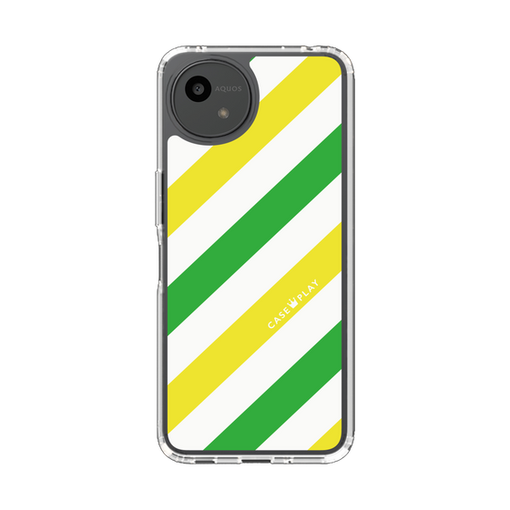 Slim Protection Case［ Big Stripe - Green × Yellow ］