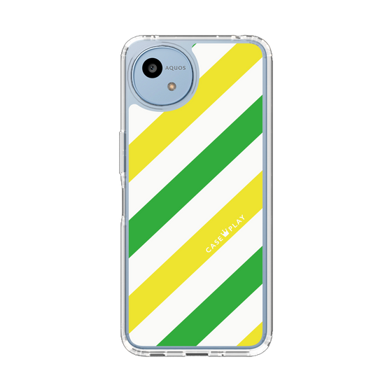 Slim Protection Case［ Big Stripe - Green × Yellow ］