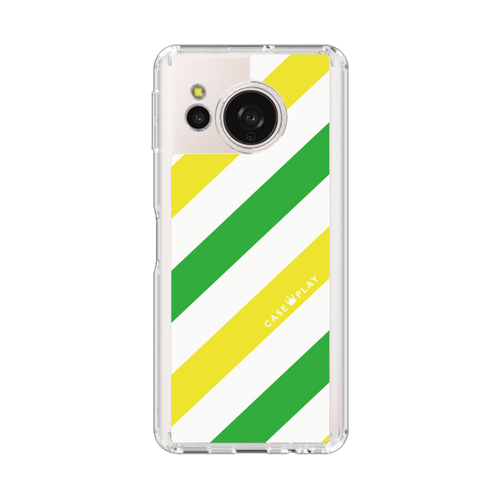 Slim Protection Case［ Big Stripe - Green × Yellow ］