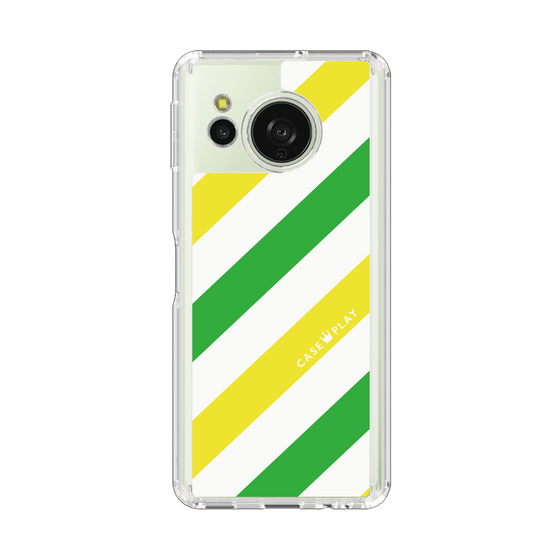 Slim Protection Case［ Big Stripe - Green × Yellow ］