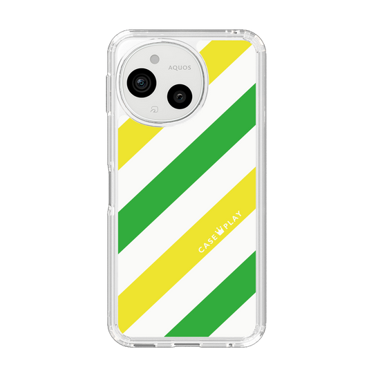 Slim Protection Case［ Big Stripe - Green × Yellow ］