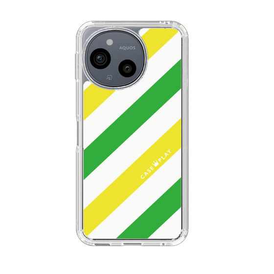 Slim Protection Case［ Big Stripe - Green × Yellow ］