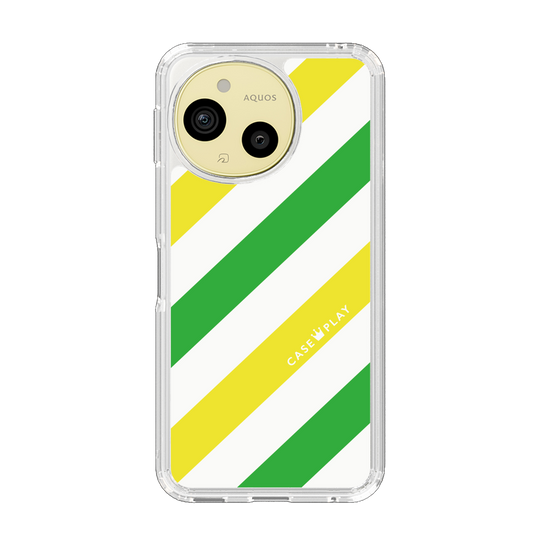 Slim Protection Case［ Big Stripe - Green × Yellow ］