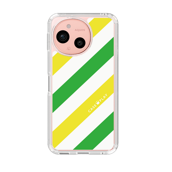 Slim Protection Case［ Big Stripe - Green × Yellow ］