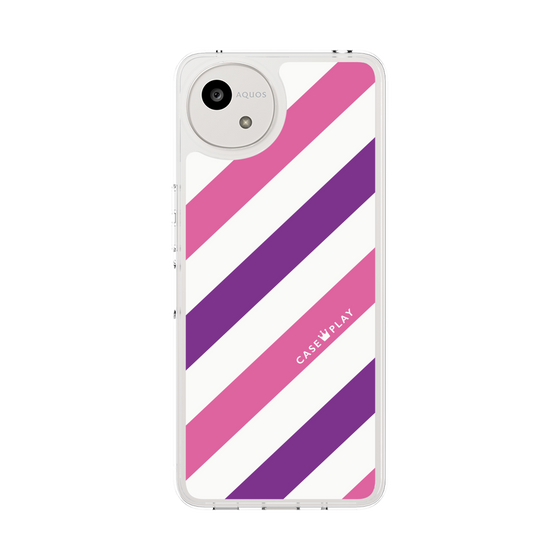 Slim Protection Case［ Big Stripe - Purple × Pink ］
