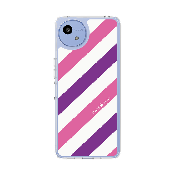 Slim Protection Case［ Big Stripe - Purple × Pink ］