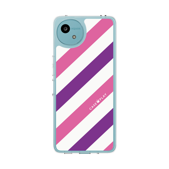 Slim Protection Case［ Big Stripe - Purple × Pink ］