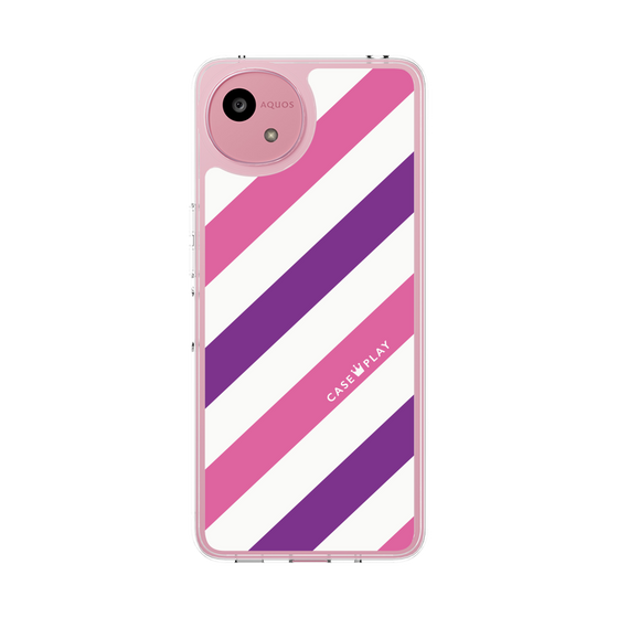 Slim Protection Case［ Big Stripe - Purple × Pink ］