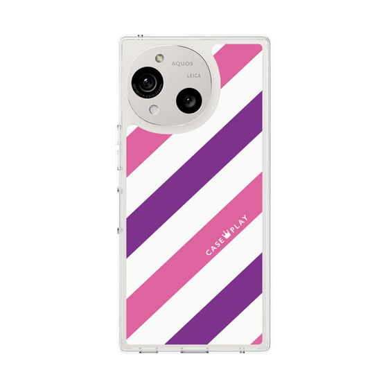Slim Protection Case［ Big Stripe - Purple × Pink ］