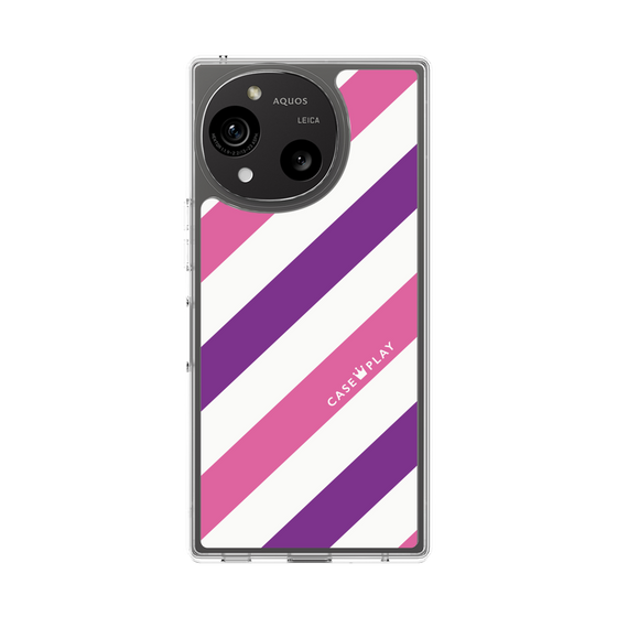 Slim Protection Case［ Big Stripe - Purple × Pink ］