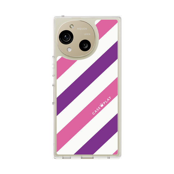 Slim Protection Case［ Big Stripe - Purple × Pink ］