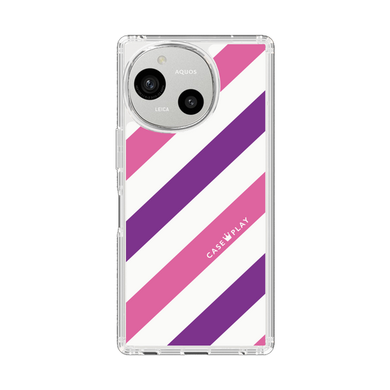 Slim Protection Case［ Big Stripe - Purple × Pink ］