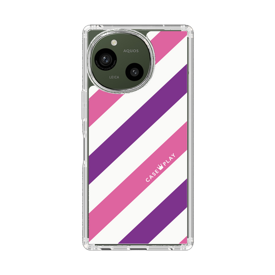 Slim Protection Case［ Big Stripe - Purple × Pink ］