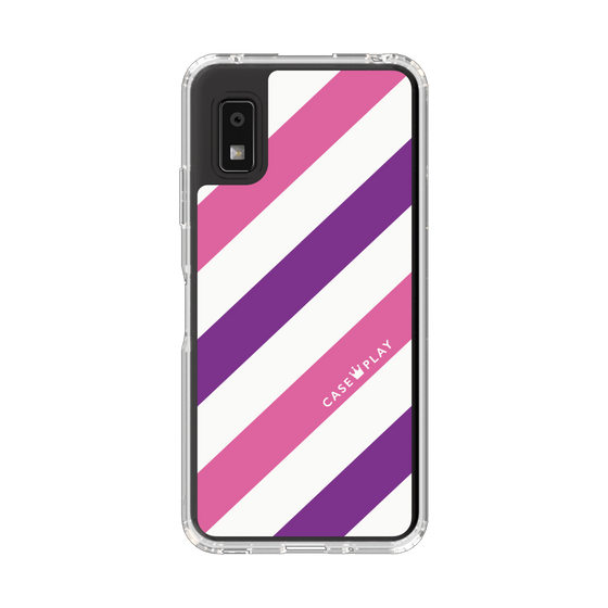 Slim Protection Case［ Big Stripe - Purple × Pink ］