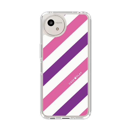 Slim Protection Case［ Big Stripe - Purple × Pink ］
