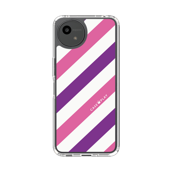 Slim Protection Case［ Big Stripe - Purple × Pink ］
