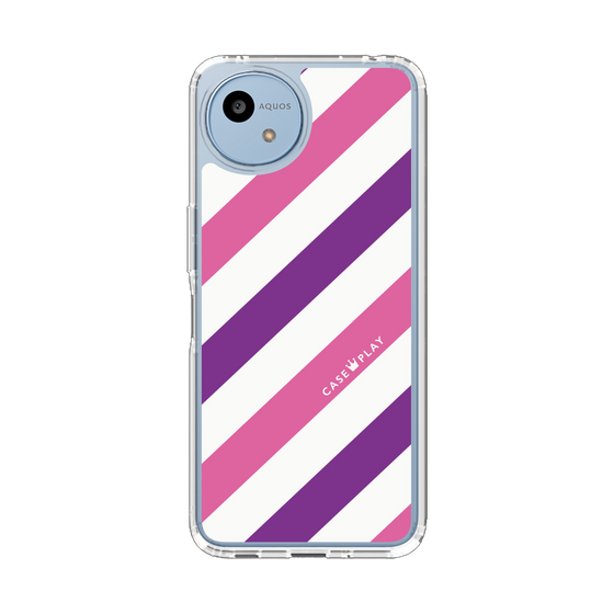 Slim Protection Case［ Big Stripe - Purple × Pink ］