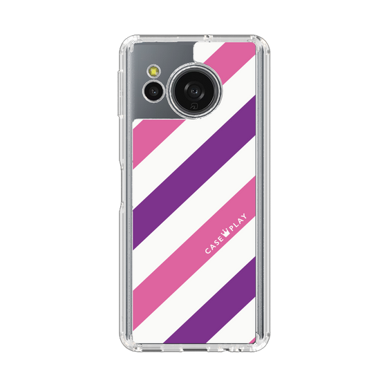 Slim Protection Case［ Big Stripe - Purple × Pink ］
