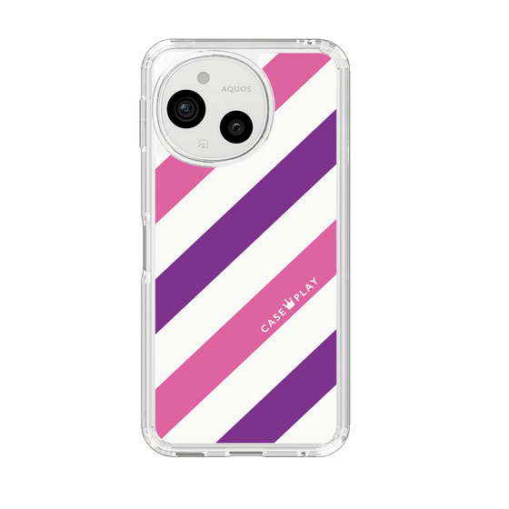 Slim Protection Case［ Big Stripe - Purple × Pink ］