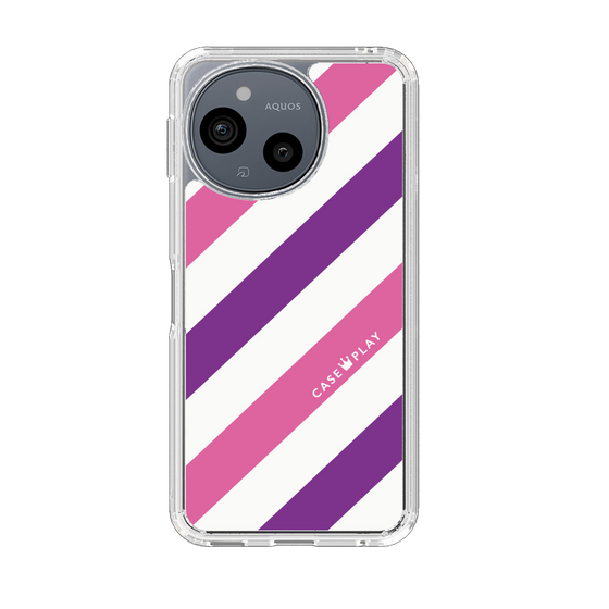 Slim Protection Case［ Big Stripe - Purple × Pink ］