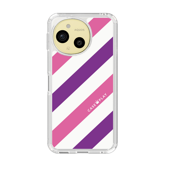 Slim Protection Case［ Big Stripe - Purple × Pink ］
