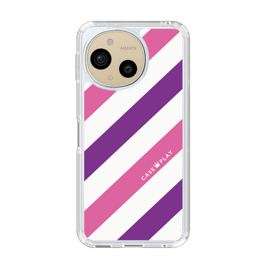 Slim Protection Case［ Big Stripe - Purple × Pink ］