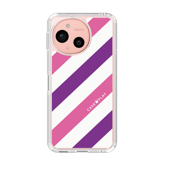 Slim Protection Case［ Big Stripe - Purple × Pink ］