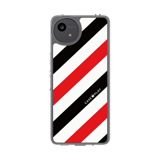Slim Protection Case［ Big Stripe - Red × Black ］