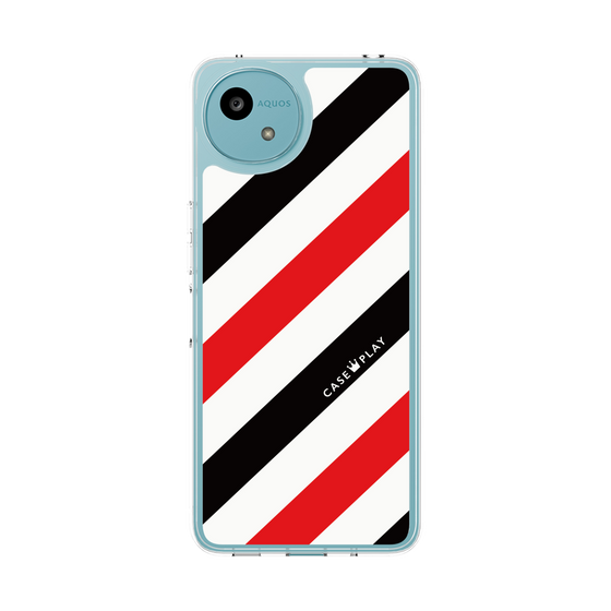 Slim Protection Case［ Big Stripe - Red × Black ］