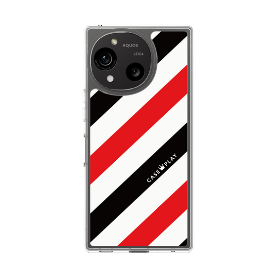 Slim Protection Case［ Big Stripe - Red × Black ］