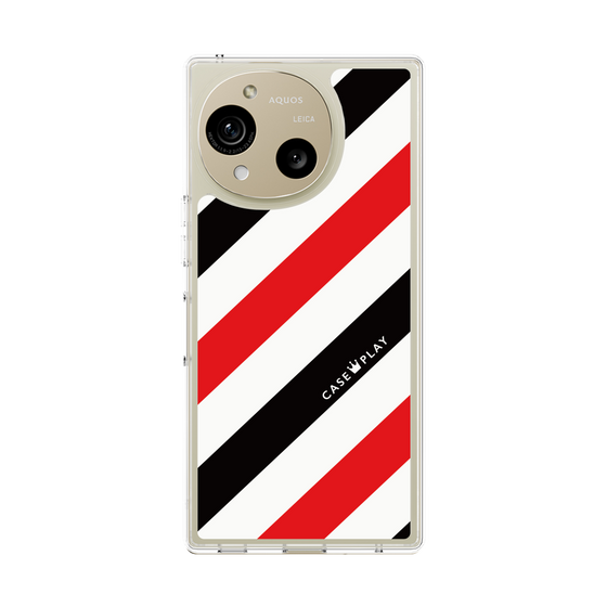 Slim Protection Case［ Big Stripe - Red × Black ］