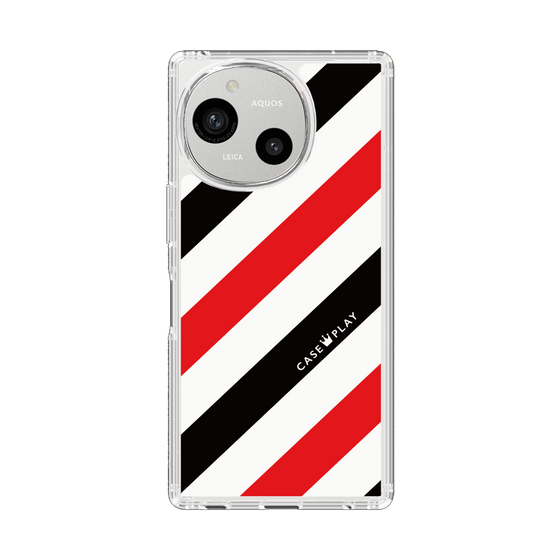 Slim Protection Case［ Big Stripe - Red × Black ］