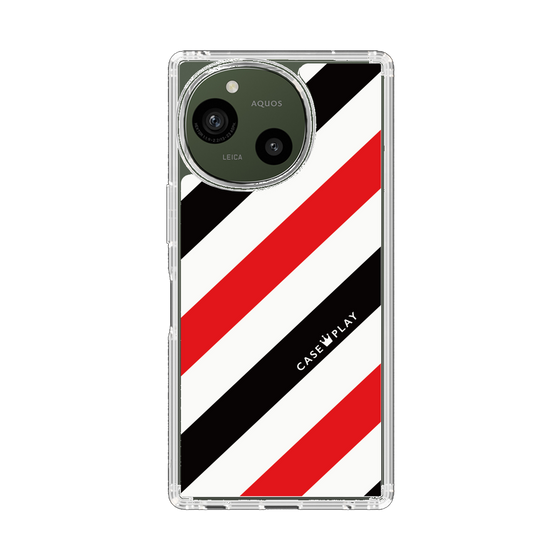 Slim Protection Case［ Big Stripe - Red × Black ］